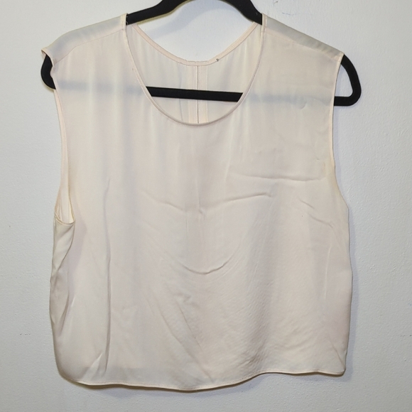 Alice + Olivia Elegant Cream Silk Sleeveless Blouse Women's Size L* - Picture 1 of 4